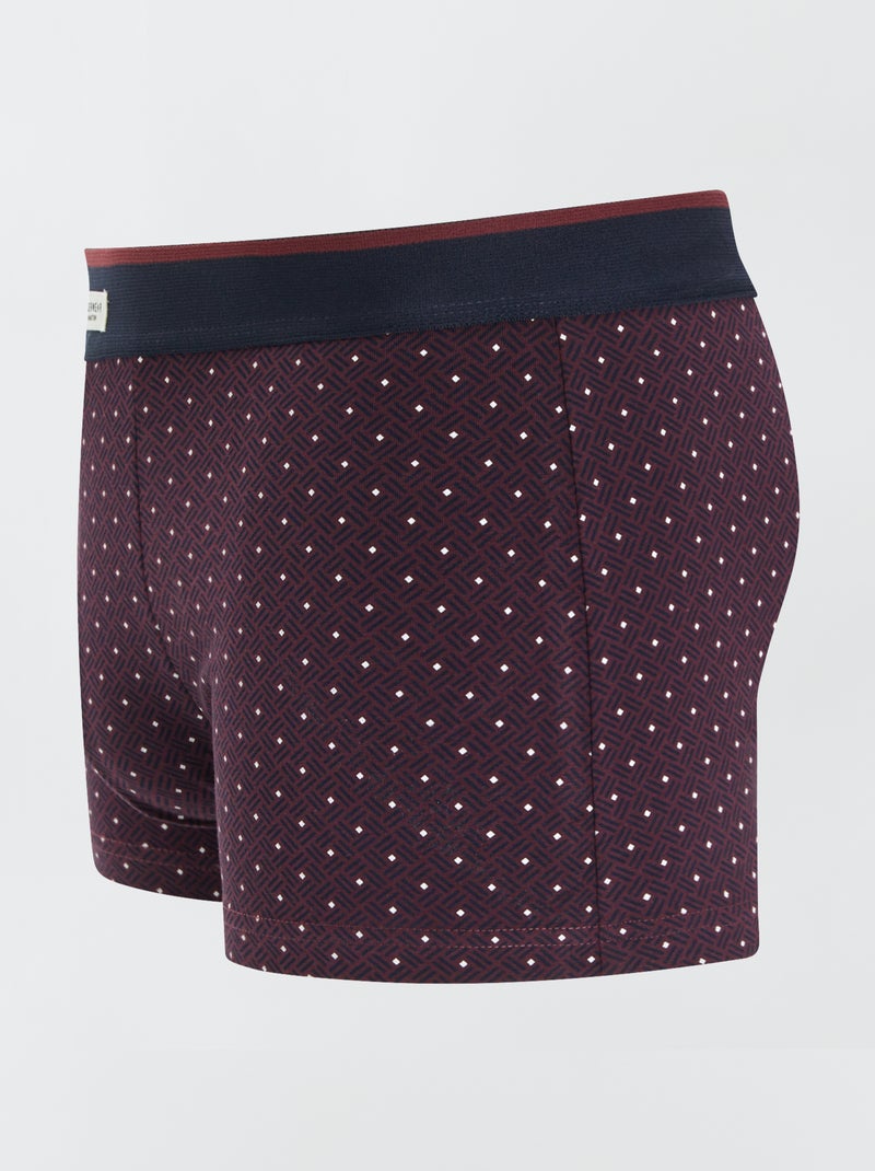Lot de 3 boxers pour homme en maille fantaisie Rouge - Kiabi