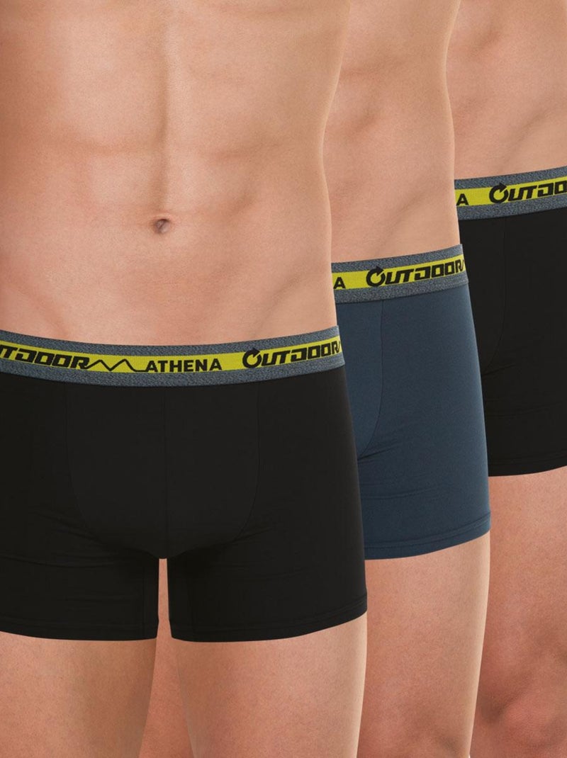 Lot de 3 boxers recyclé homme Outdoor Gris - Kiabi