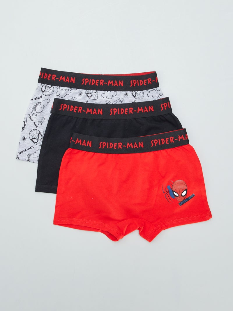 Lot de 3 boxers 'Spider-Man' Gris/rouge/bleu marine - Kiabi