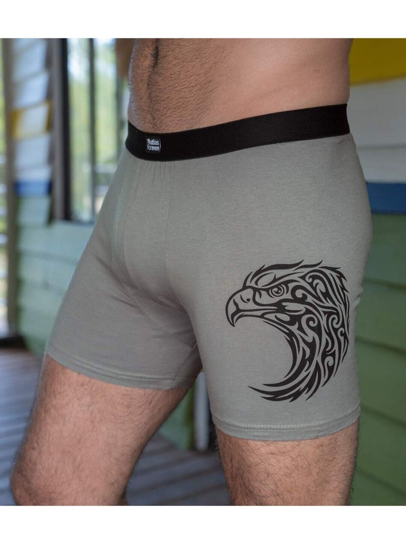 Lot de 3 Boxers Stretch Confort  - ATLAS FOR MEN Gris Vert - Kiabi