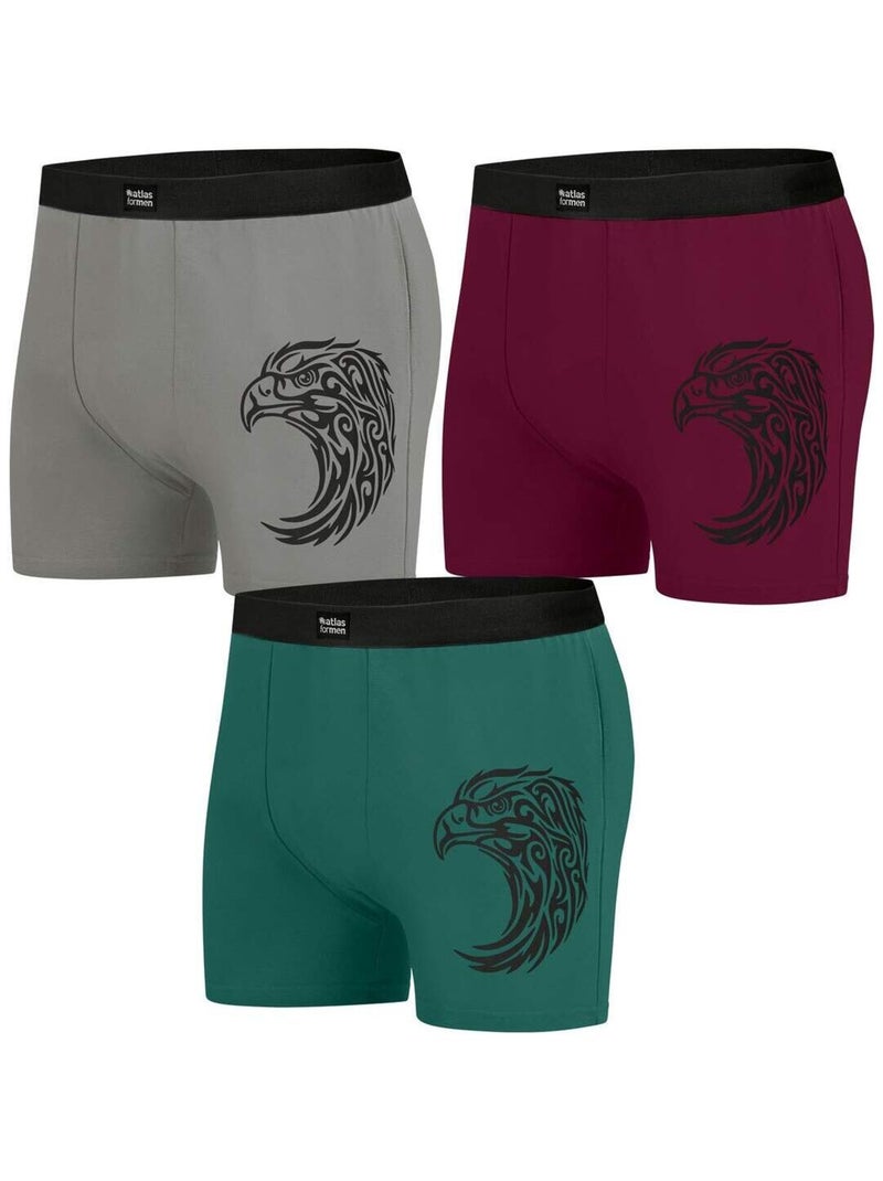 Lot de 3 Boxers Stretch Confort - Atlas For Men Multicolore - Kiabi