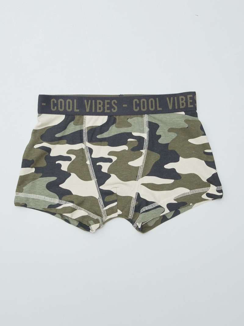 Lot de 3 boxers stretch MARRON - Kiabi