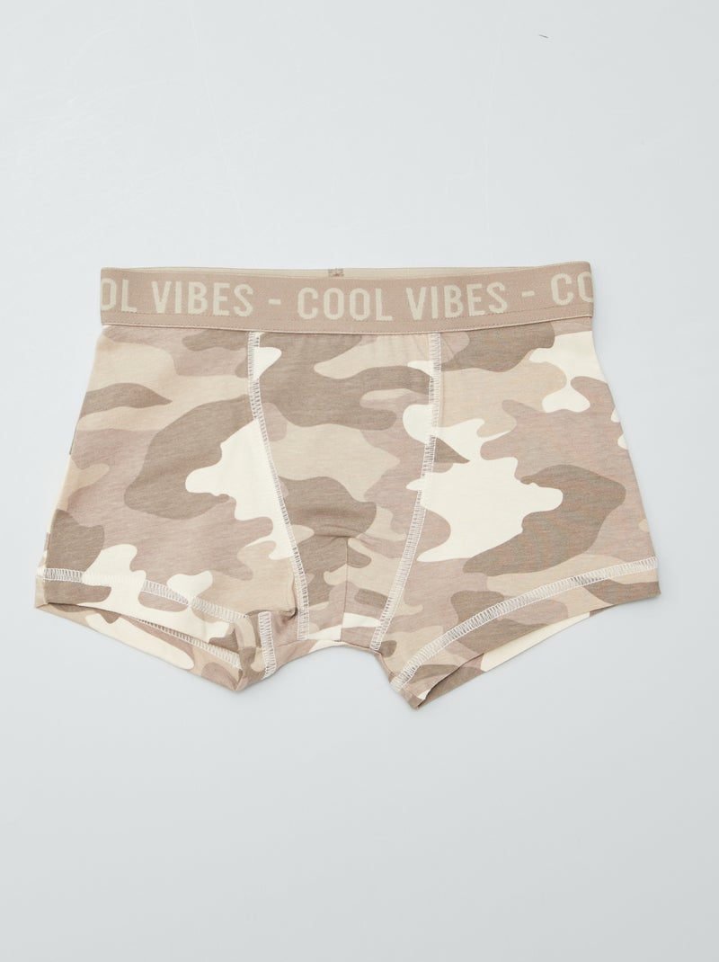 Lot de 3 boxers stretch MARRON - Kiabi