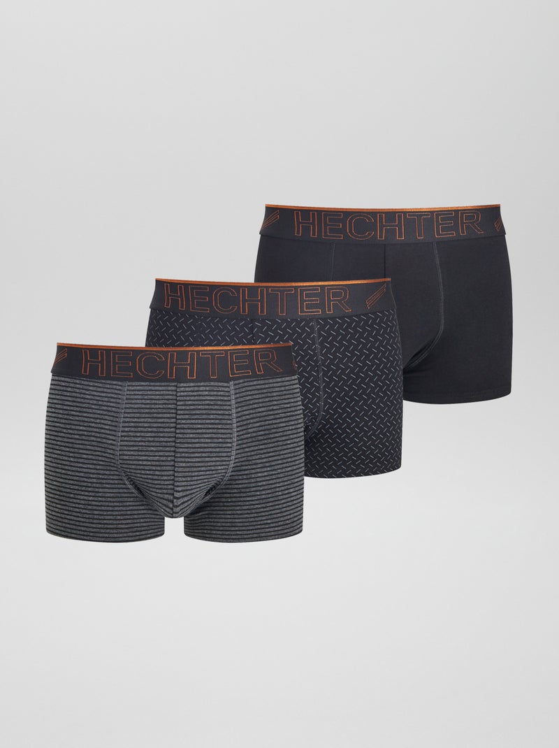 Lot de 3 boxers stretch noir - Kiabi