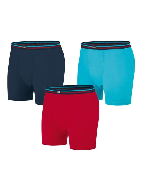 Lot de 3 Boxers Stretch Unis   - ATLAS FOR MEN - Kiabi
