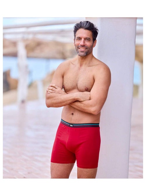 Lot de 3 Boxers Stretch Unis   - ATLAS FOR MEN - Kiabi