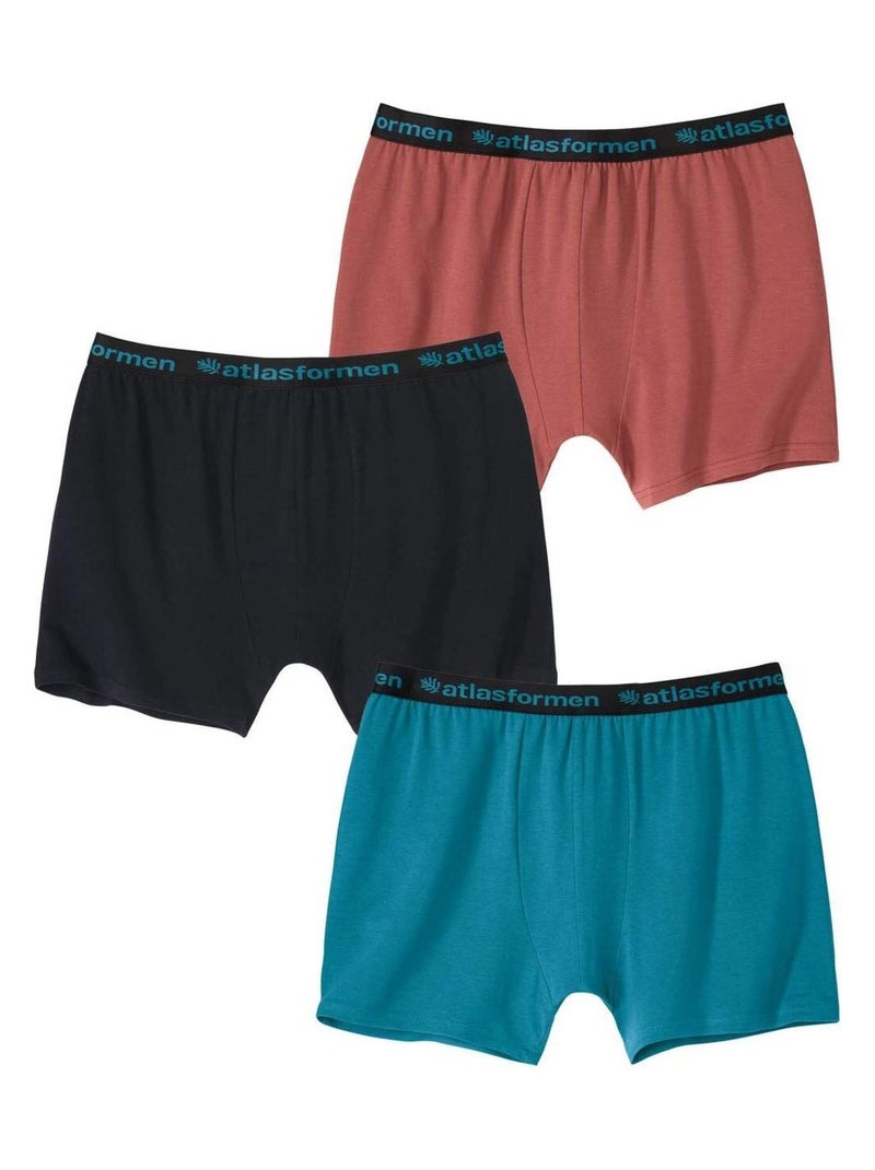 Lot de 3 Boxers Stretch Unis Atlas For Men  - Atlas For Men Multicolore - Kiabi