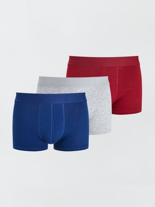 Lot de 3 boxers unis