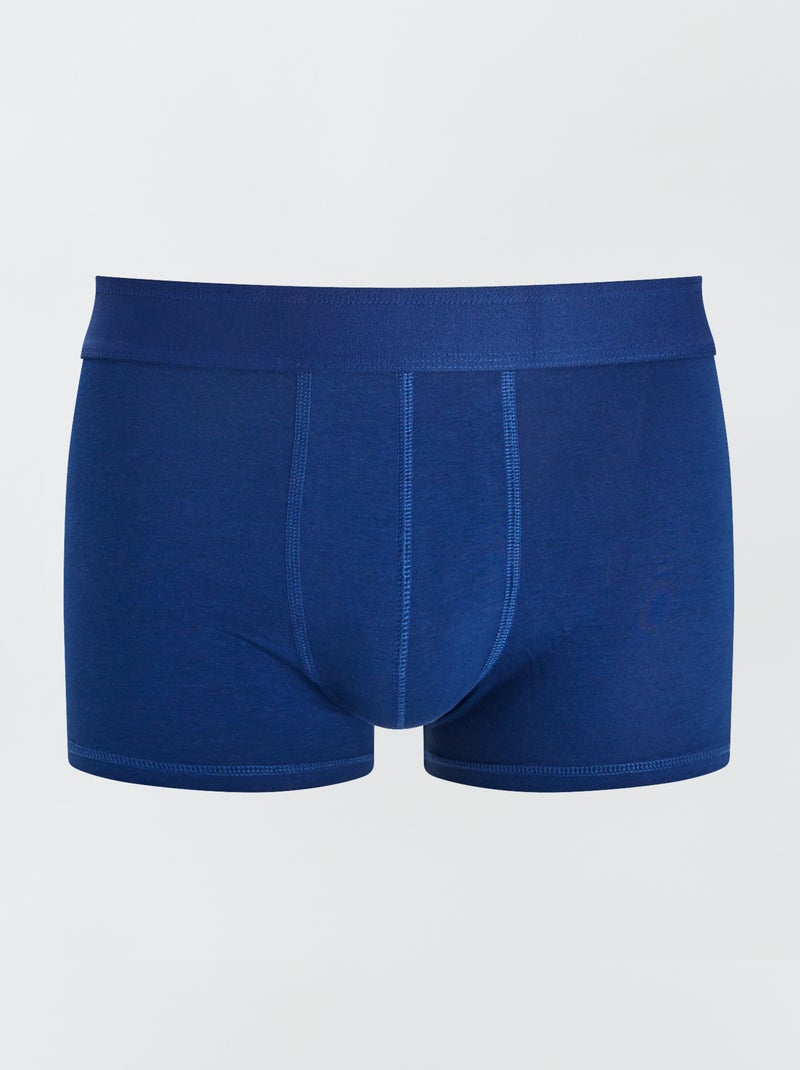 Lot de 3 boxers unis Bleu/rouge/gris - Kiabi