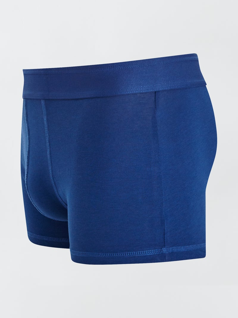 Lot de 3 boxers unis Bleu/rouge/gris - Kiabi