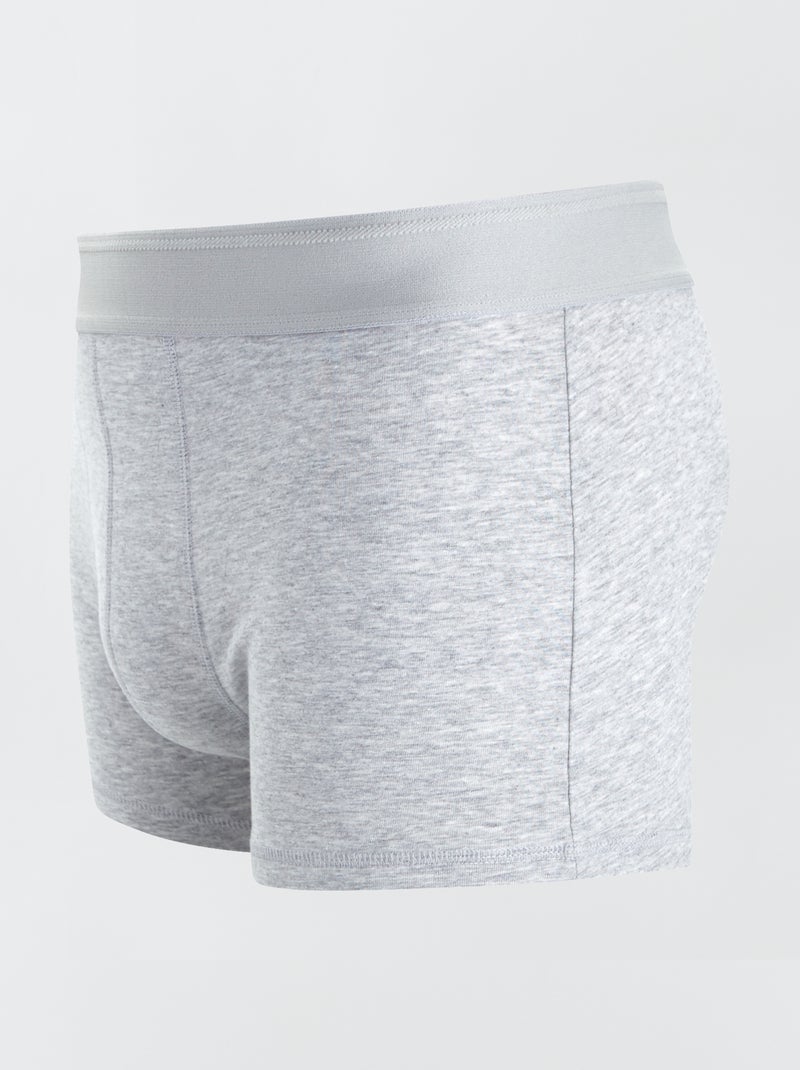 Lot de 3 boxers unis Bleu/rouge/gris - Kiabi