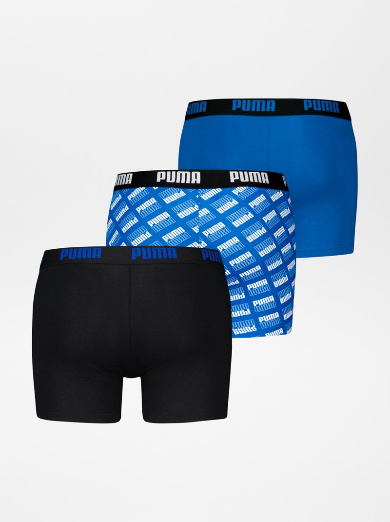 Lot de 3 boxers unis et imprimés 'Puma' Bleu - Kiabi