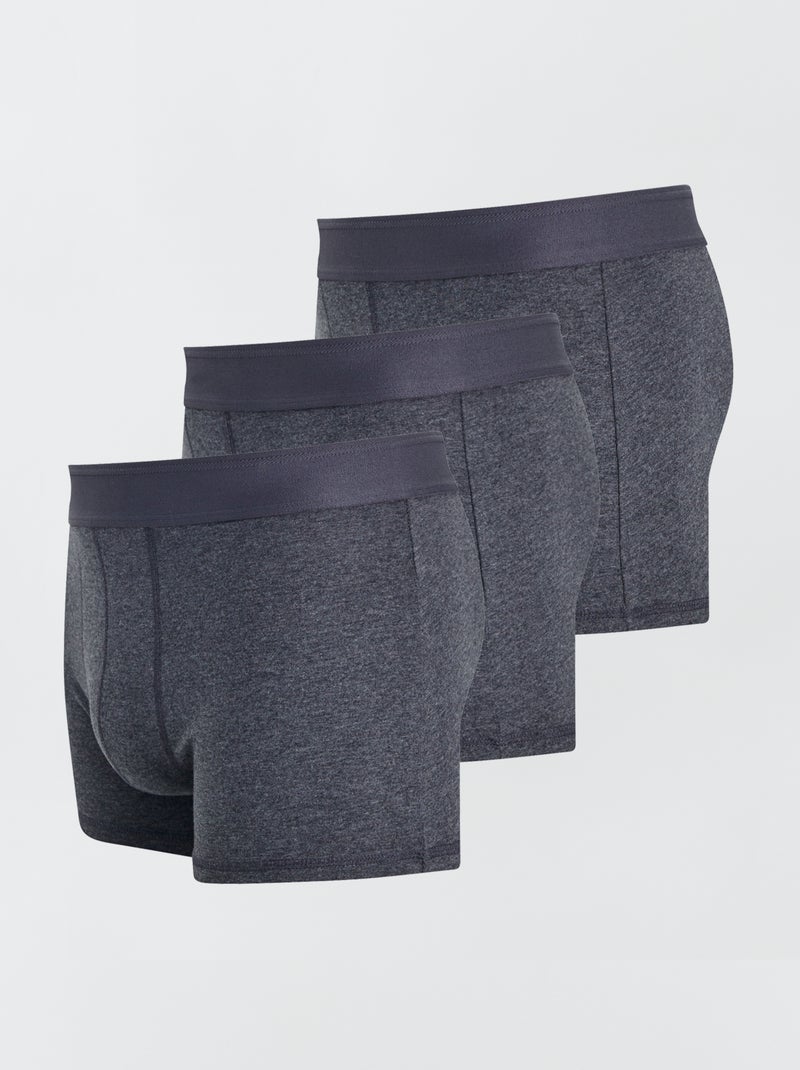 Lot de 3 boxers unis Gris foncé - Kiabi
