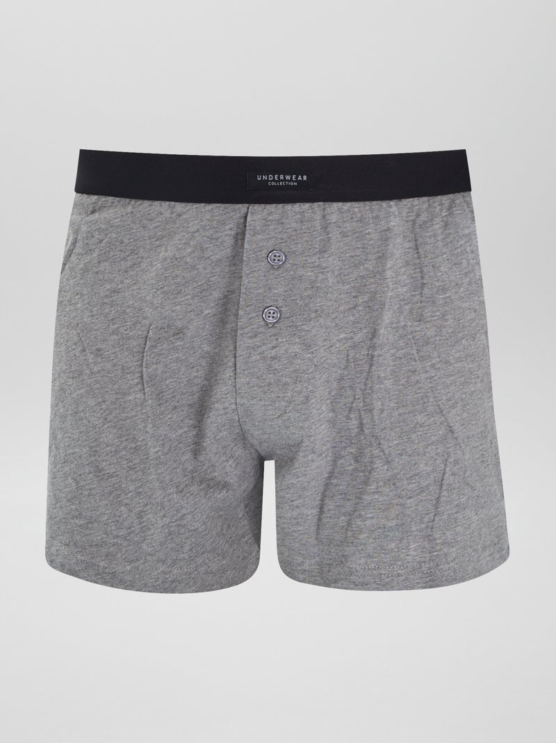 Lot de 3 boxers unis Gris/noir/blanc - Kiabi