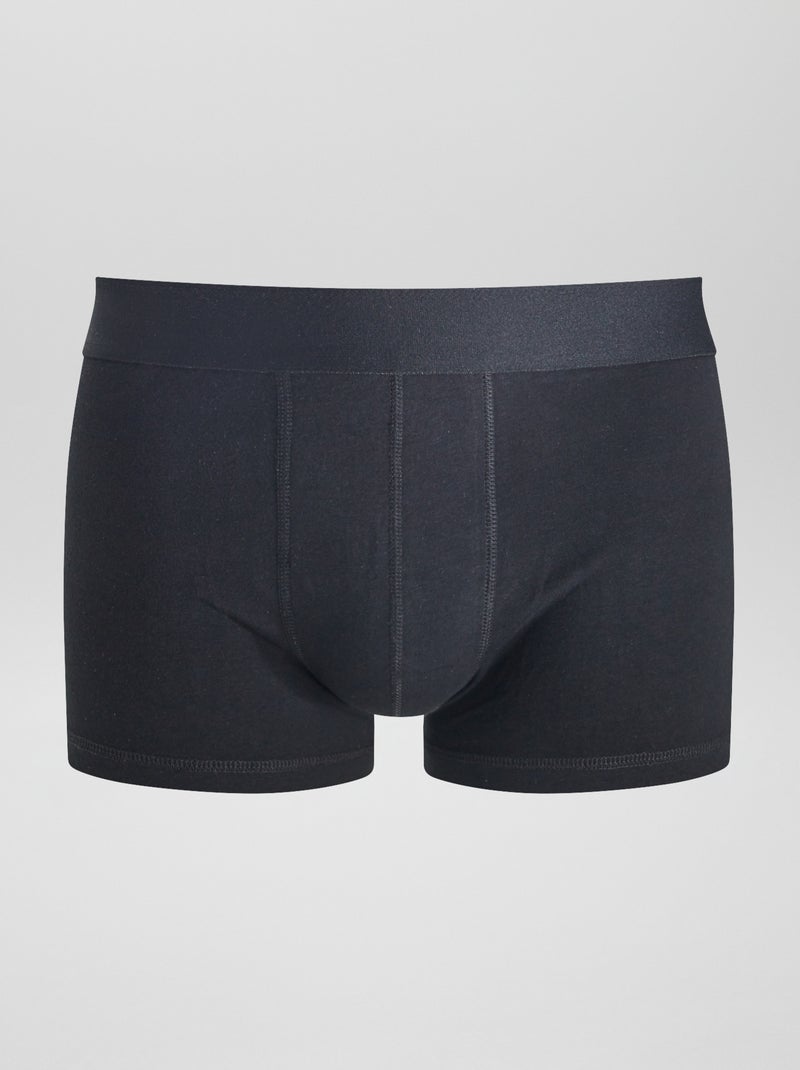 Lot de 3 boxers unis Noir - Kiabi