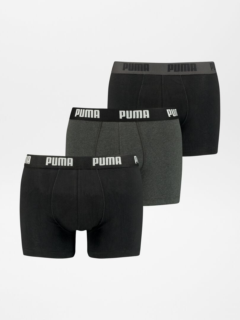 Lot de 3 boxers unis 'Puma' Noir - Kiabi