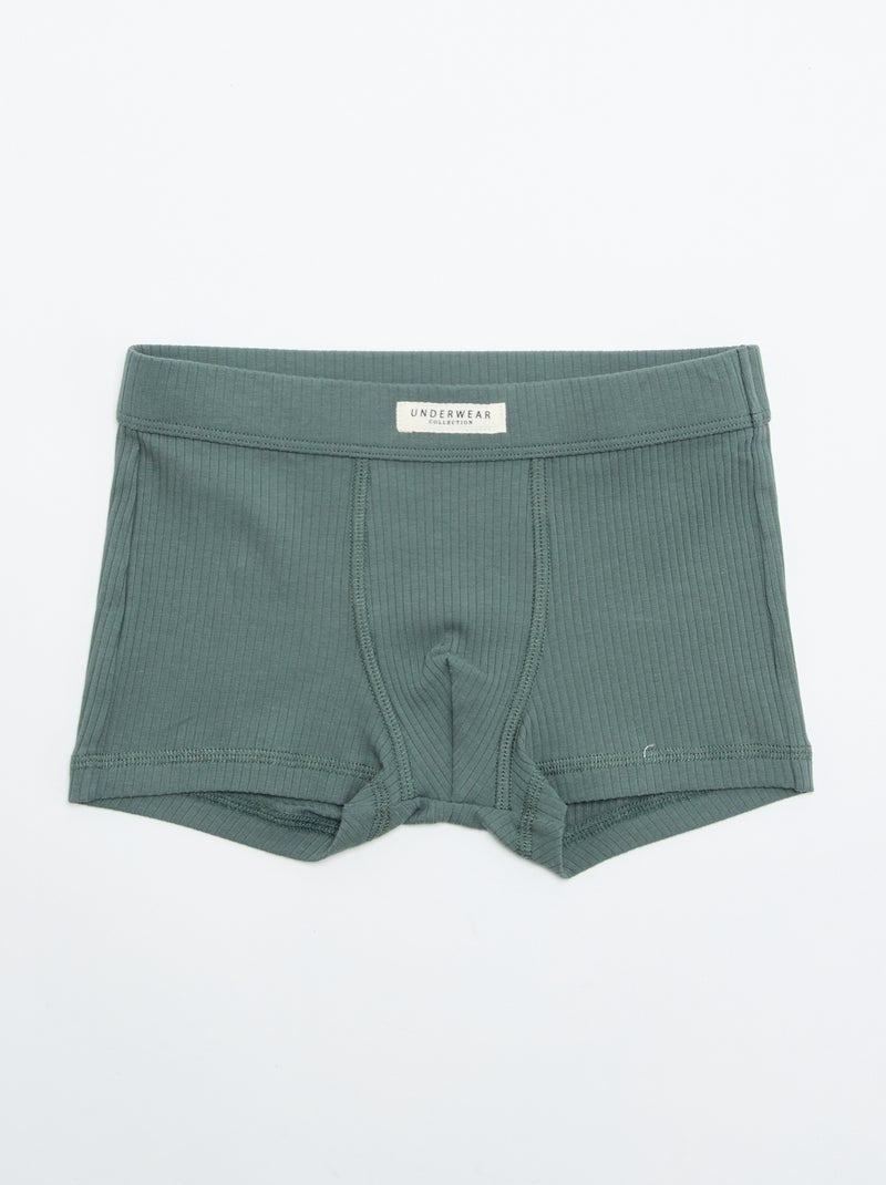 Lot de 3 boxers unis Vert - Kiabi
