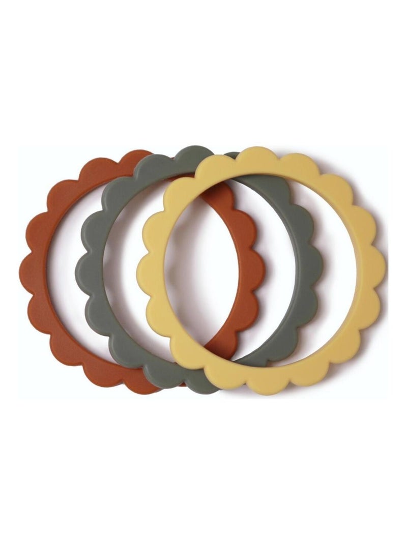 Lot de 3 bracelets de dentition Flower Sunshine/Dried thyme/Clay Jaune - Kiabi