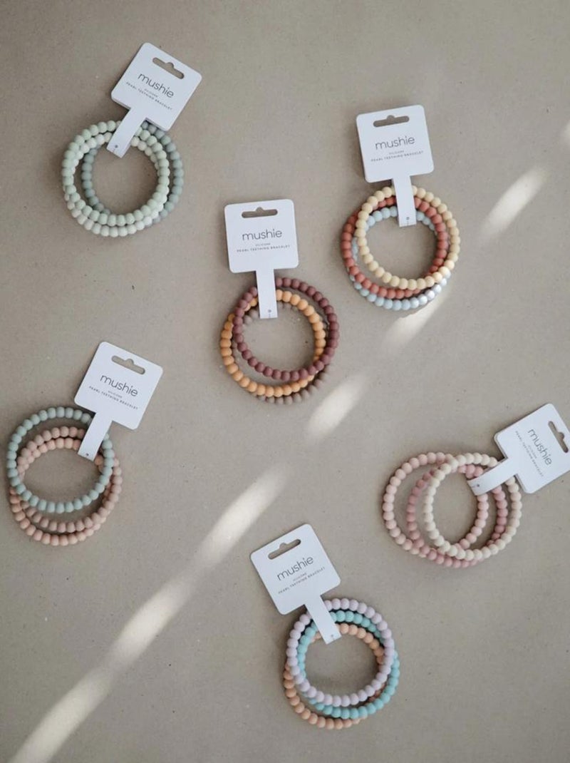 Lot de 3 bracelets de dentition Linen/Peony/Pale Pink Bleu - Kiabi