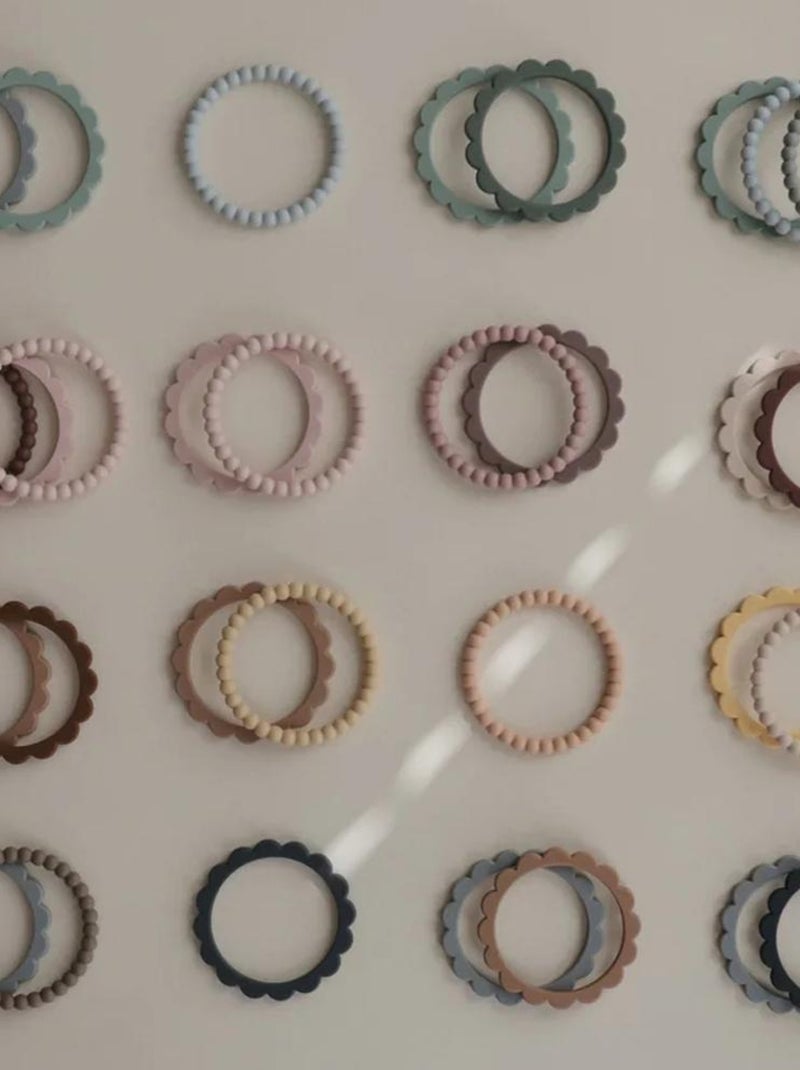Lot de 3 bracelets de dentition Linen/Peony/Pale Pink Bleu - Kiabi