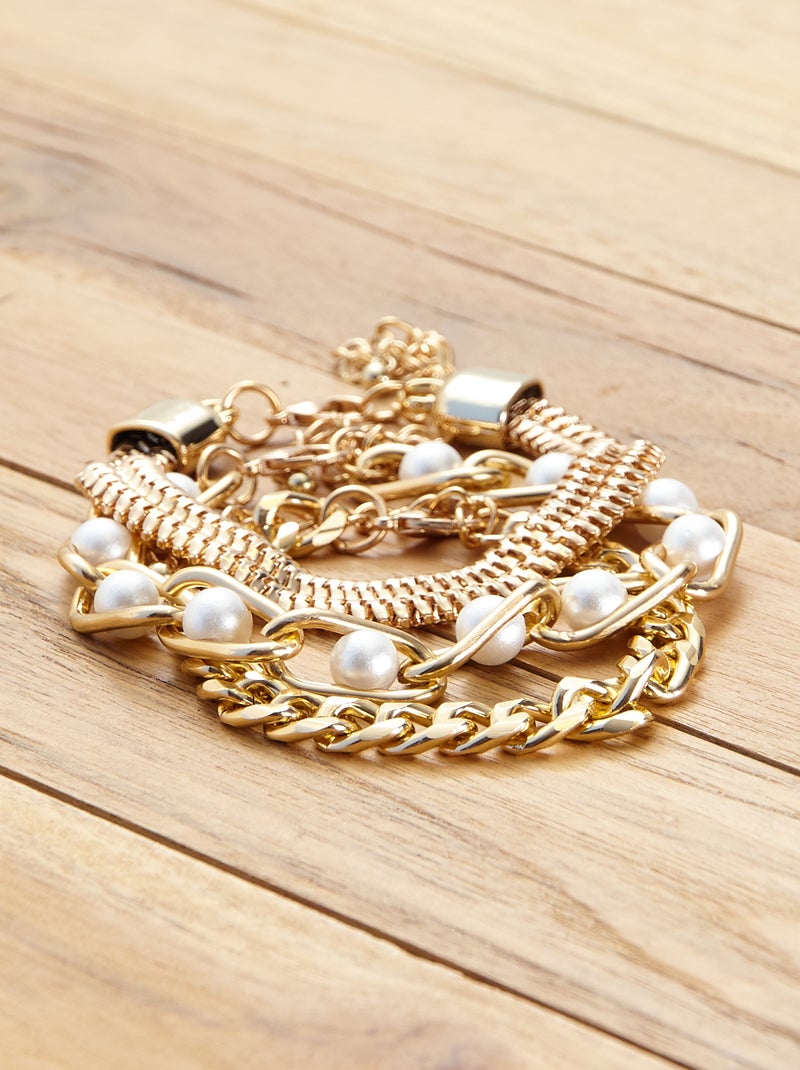 Lot de 3 bracelets doré - Kiabi