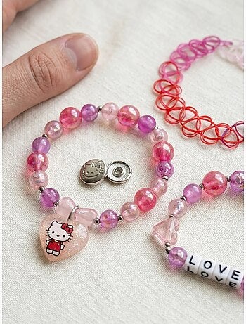 Lot de 3 bracelets fermoir bouton pression hello kitty sanrio