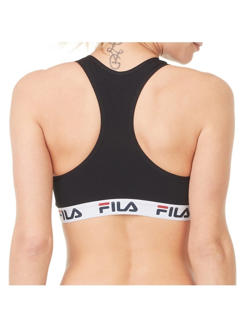 Lot de 3 Brassières coton femme FU6042 Uni Fila Noir - Kiabi