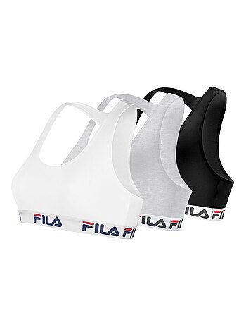 Lot de 3 Brassières coton femme FU6042 Uni Fila