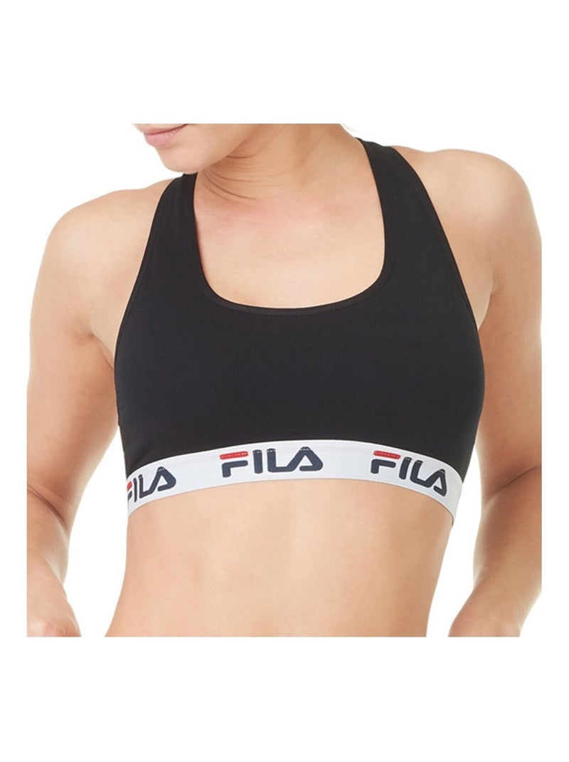 Lot de 3 Brassières coton femme Uni Fila Noir Bleu - Kiabi
