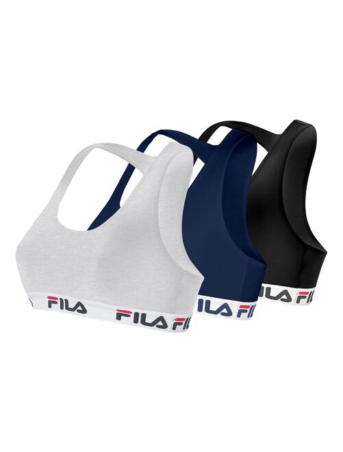 Lot de 3 Brassières coton femme Uni Fila - Kiabi