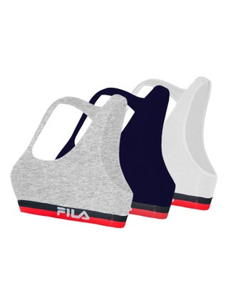Lot de 3 Brassières coton Fila FU6048 Gris, Navy et Blanc Fila
