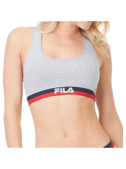 Lot de 3 Brassières coton Fila FU6048 Gris, Navy et Blanc Fila - Kiabi