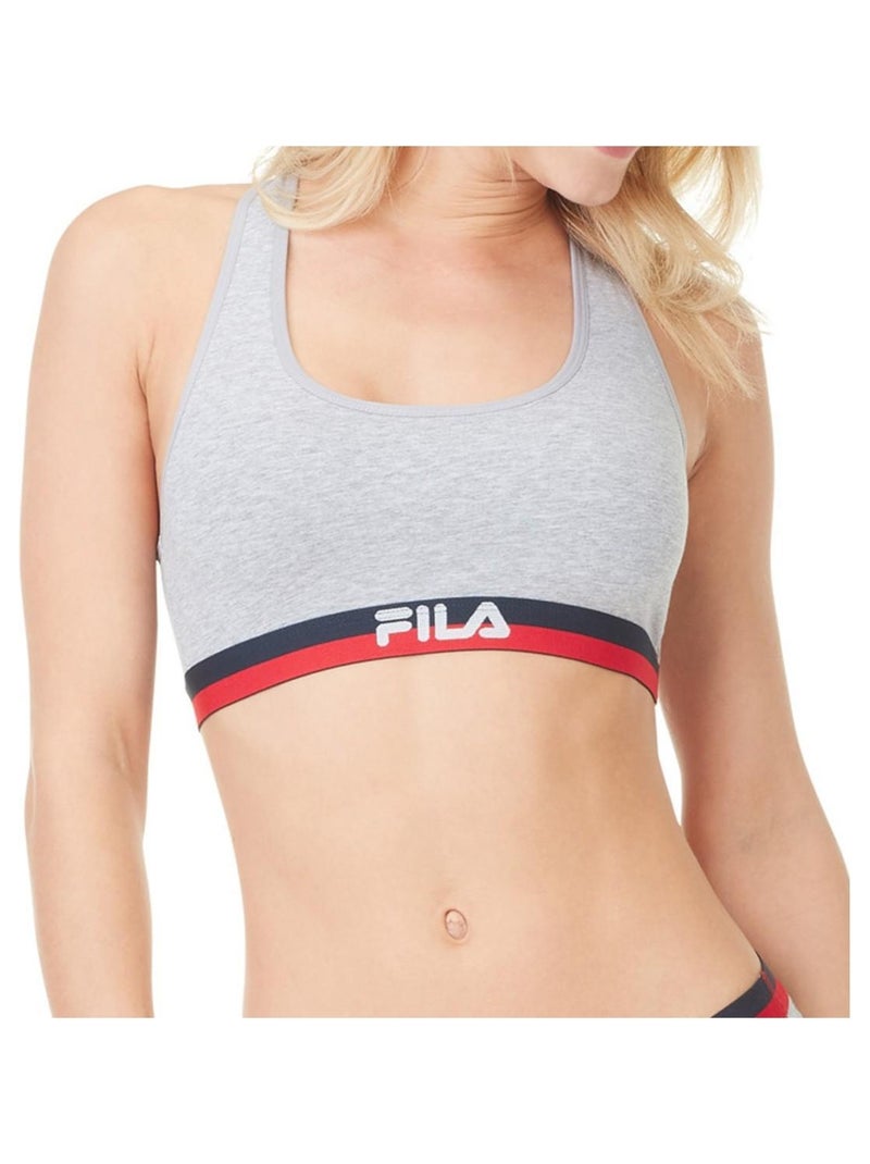 Lot de 3 Brassières coton Fila FU6048 Gris, Navy et Blanc Fila Gris - Kiabi