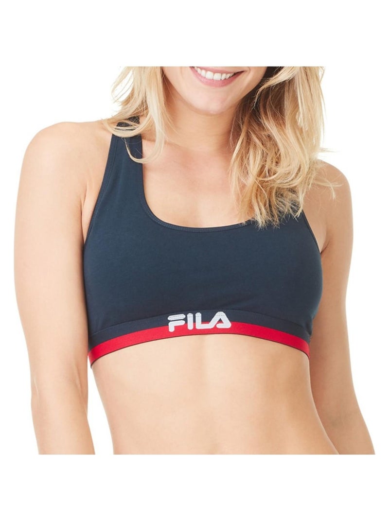 Lot de 3 Brassières coton Fila FU6048 Gris, Navy et Blanc Fila Gris - Kiabi