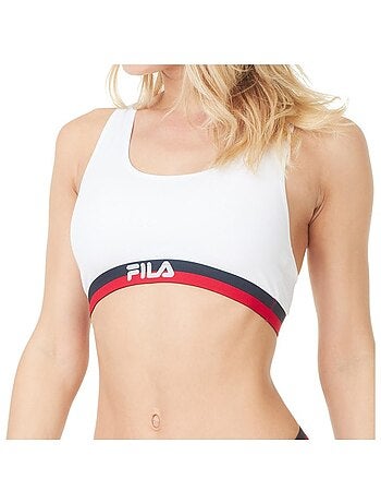Lot de 3 brassières coton fila gris, navy et blanc fila
