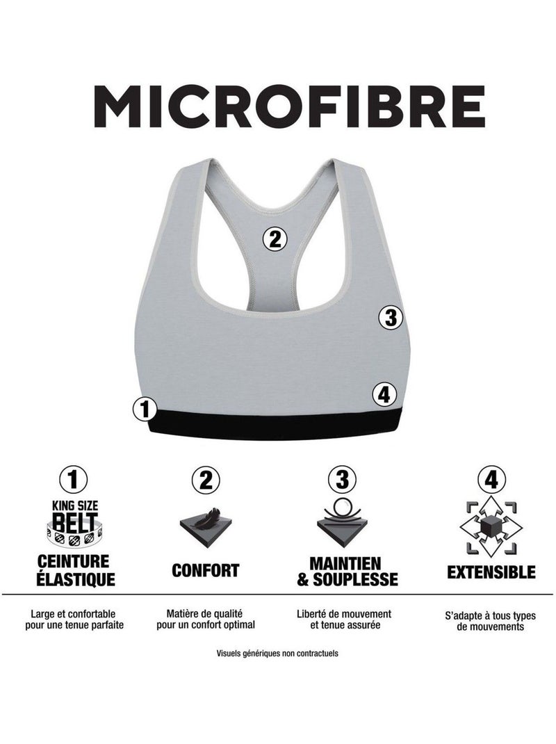 Lot de 3 brassières femme en polyamide unie modèle fitness pierre cardin Beige - Kiabi