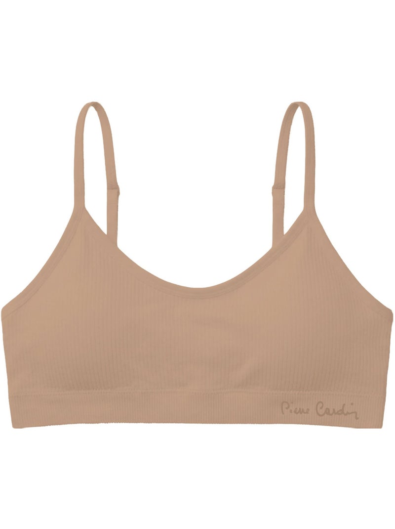 Lot de 3 brassières femme en polyamide unie modèle fitness pierre cardin Beige - Kiabi