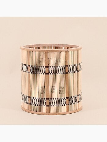 Lot de 3 cache-pots en bambou rayé