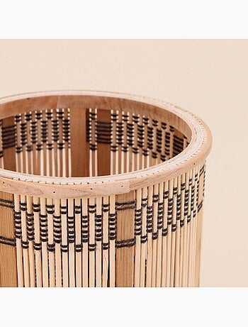 Lot de 3 cache-pots en bambou rayé