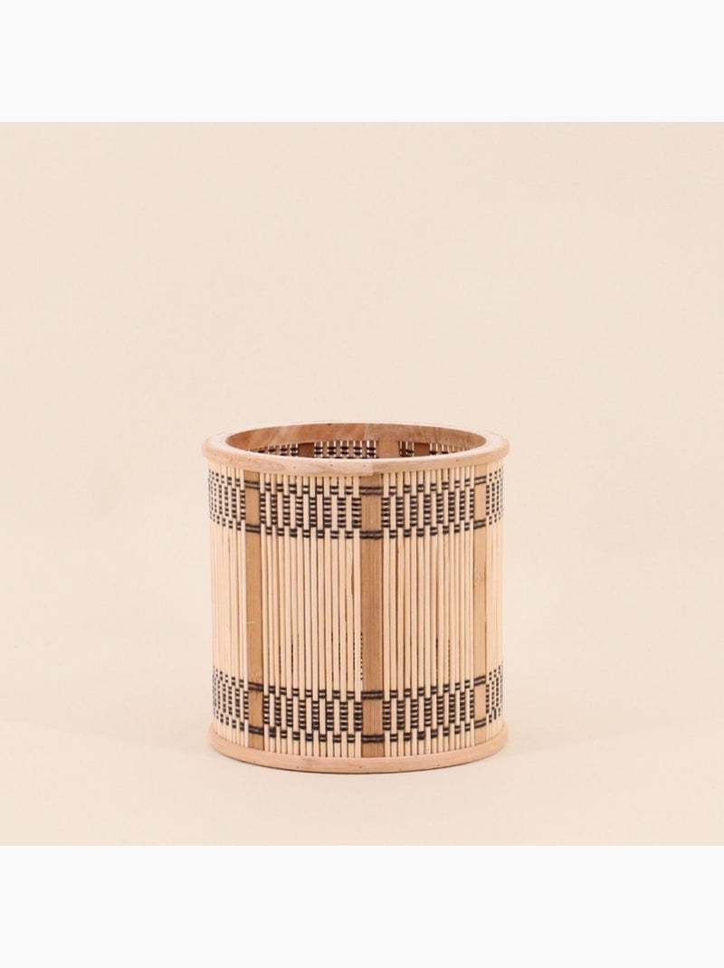 Lot de 3 cache-pots en bambou rayé Beige - Kiabi