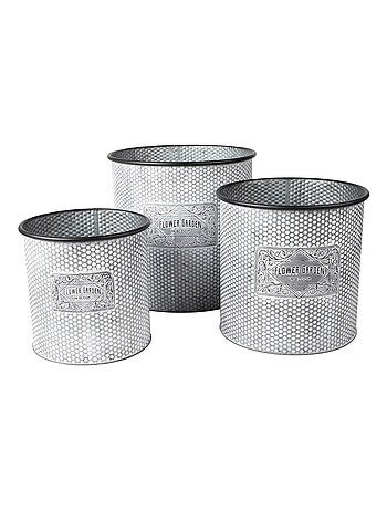 Lot de 3 cache pots métal Bloom