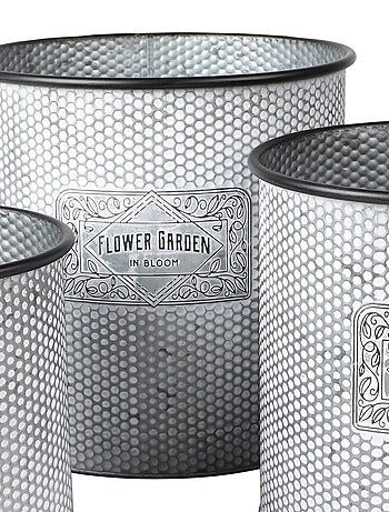 Lot de 3 cache pots métal Bloom