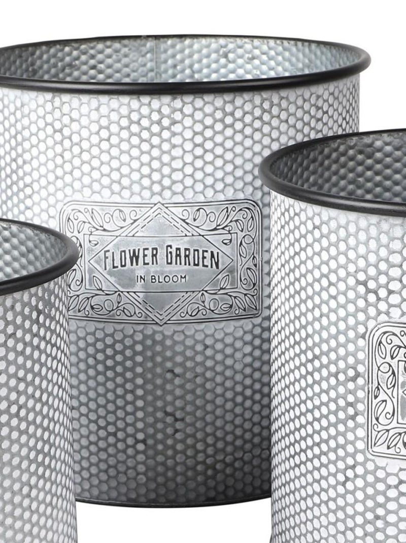 Lot de 3 cache pots métal Bloom Gris - Kiabi