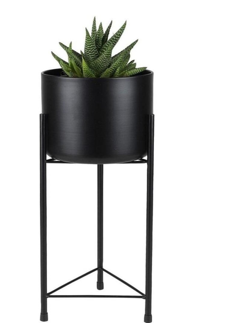 Lot de 3 cache pots métal sur pied Noir - Kiabi