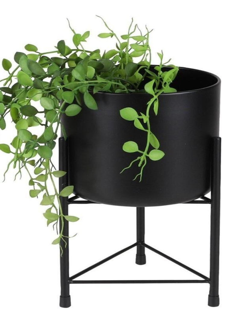 Lot de 3 cache pots métal sur pied Noir - Kiabi