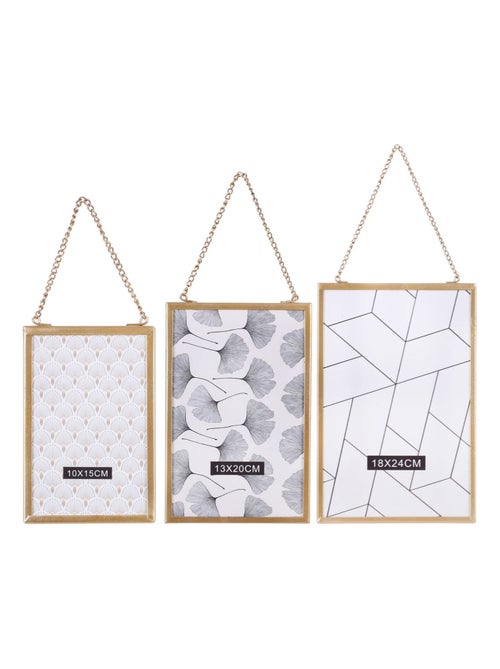 Lot de 3 cadres photo à suspendre design petit modèle GOLD HOME - Kiabi