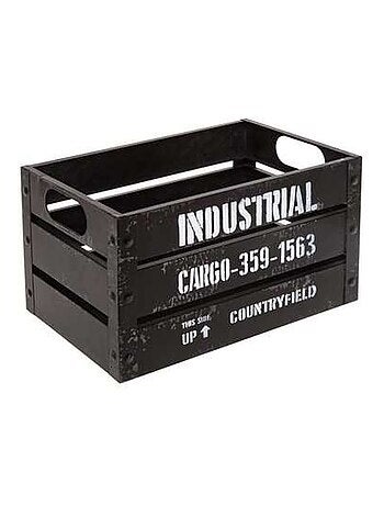 Lot de 3 cagettes de rangement encastrables en métal - Noir