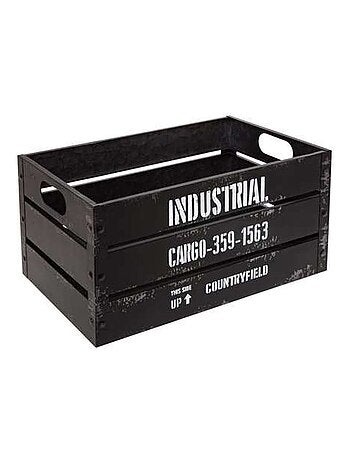 Lot de 3 cagettes de rangement encastrables en métal - Noir