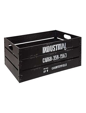 Lot de 3 cagettes de rangement encastrables en métal - Noir