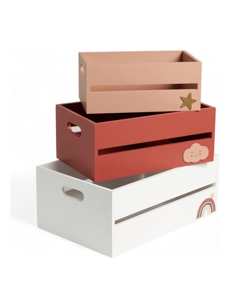 Lot de 3 caisses LA TETE DANS LES NUAGES Rose - Kiabi